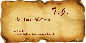 Tálos János névjegykártya
