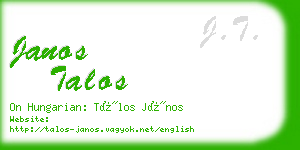 janos talos business card